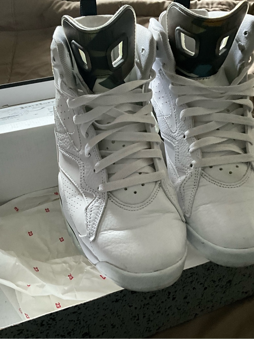 Jordan Men's White High-Top Sneakers with Black Tongue Accents